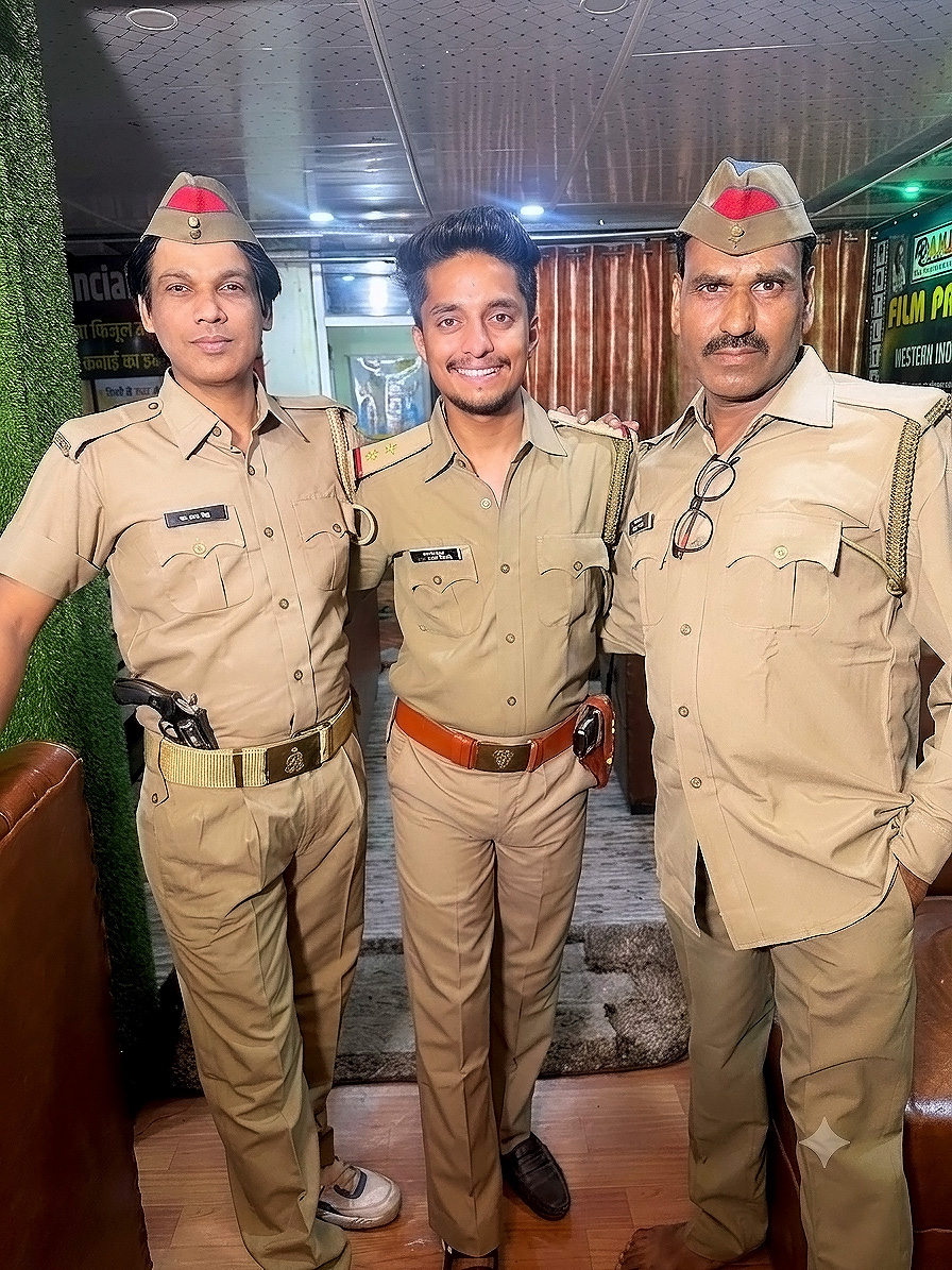 In uniform — on location