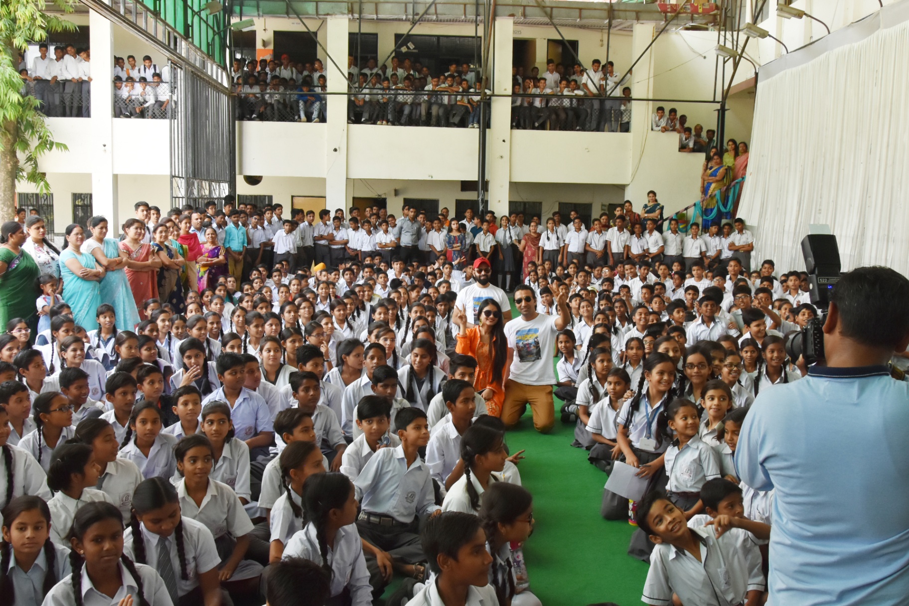 AMB team greeted by a packed school assembly during Falooda promotion