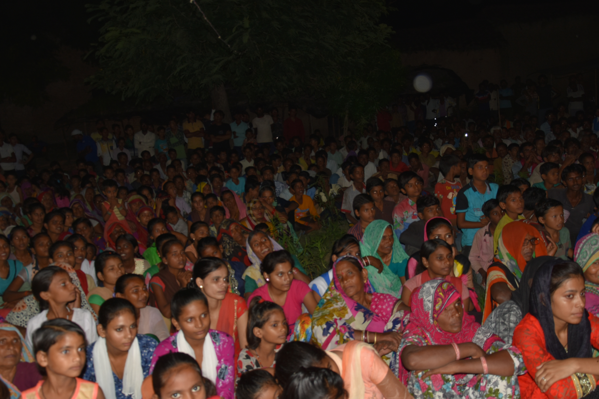 Massive village audience gathered for an AMB open-air screening